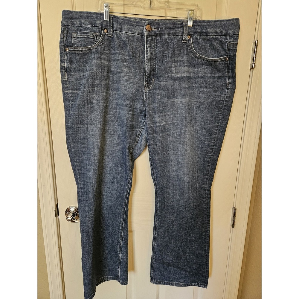 Melissa McCarthy Seven7 Slimming Silhouette System Slim Boot Blue Jeans, Plus 24